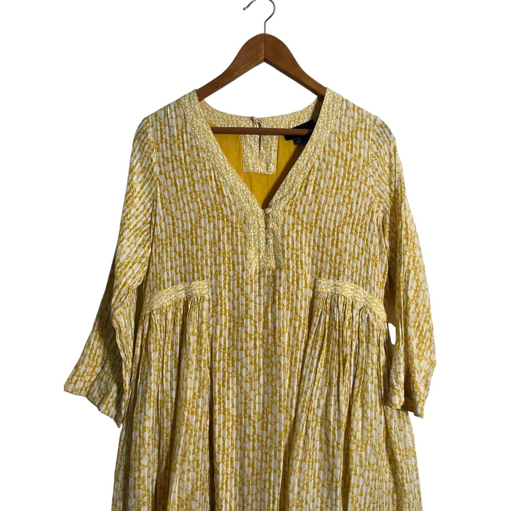 HATCH Kenzie Maternity Mini Dress in Yellow Floral Crinkle with Pockets - Picture 6 of 15